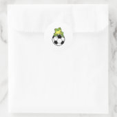 Frosch mit Fußball Runder Aufkleber (Tasche)