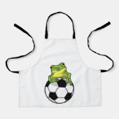 Frosch mit Fußball Schürze (Vorderseite)