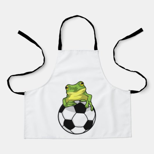 Frosch mit Fußball Schürze (Vorderseite)