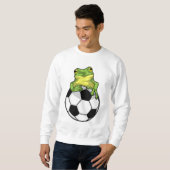 Frosch mit Fußball Sweatshirt (Vorne ganz)