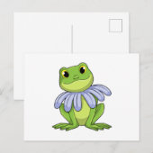 Frosch mit Gänseblümchen Postkarte (Vorne/Hinten)