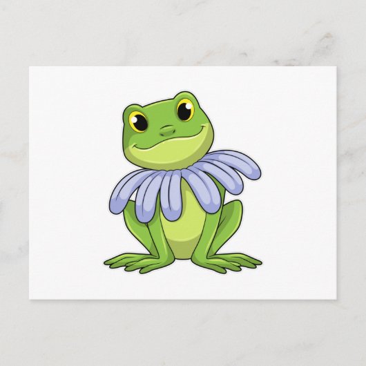 Frosch mit Gänseblümchen Postkarte (Vorderseite)