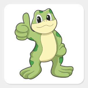 Frosch mit Genehmigung Quadratischer Aufkleber