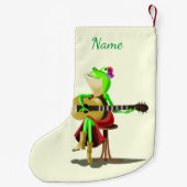 Frosch mit Gitarren Weihnachts-Strumpf Custom kam Kleiner Weihnachtsstrumpf (Rückseite)