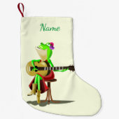 Frosch mit Gitarren Weihnachts-Strumpf Custom kam Kleiner Weihnachtsstrumpf (Vorderseite)
