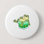 Frosch mit Glas Saft Button (Vorderseite)