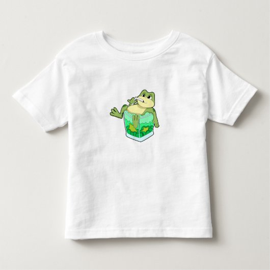 Frosch mit Glas Saft Kleinkind T-shirt (Vorderseite)
