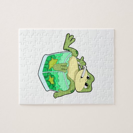Frosch mit Glas Saft Puzzle (Horizontal)