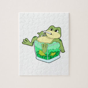 Frosch mit Glas Saft Puzzle