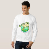 Frosch mit Glas Saft Sweatshirt (Vorne ganz)