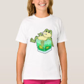 Frosch mit Glas Saft T-Shirt (Vorderseite)