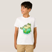 Frosch mit Glas Saft T-Shirt (Vorne ganz)