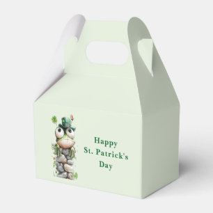 Frosch mit grünem Hut und Kleeblatt Süß Geschenkschachtel