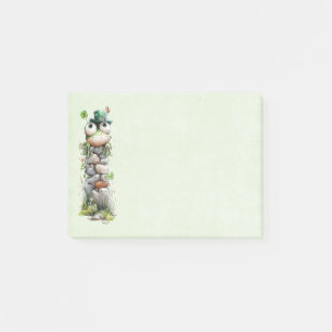 Frosch mit grünem Hut und Kleeblatt Süß Post-it Klebezettel