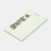 Frosch mit grünem Hut und Kleeblatt Süß Post-it Klebezettel (angewinkelt)