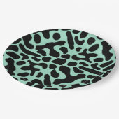 Frosch mit grünem und schwarzem Gift Pappteller (Schrägansicht)