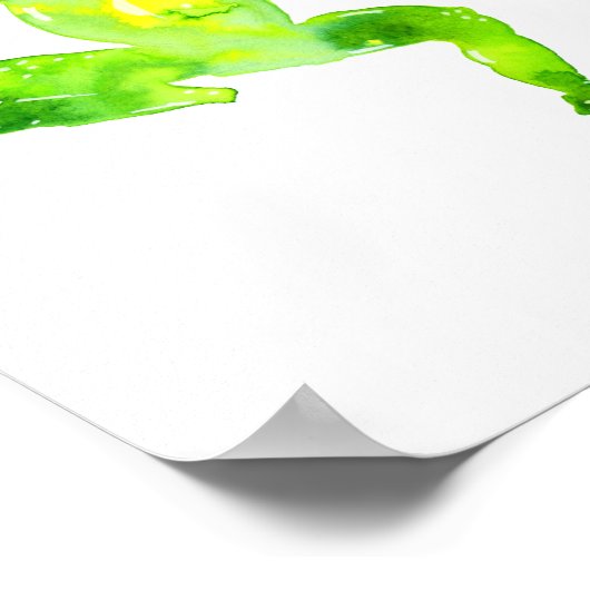 Frosch mit grüner Wasserfarbe Poster (Ecke)