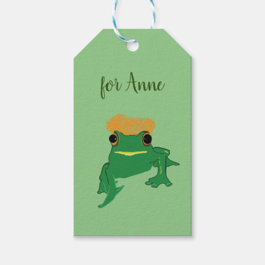 Frosch mit Haar Geschenkanhänger (Vorderseite)