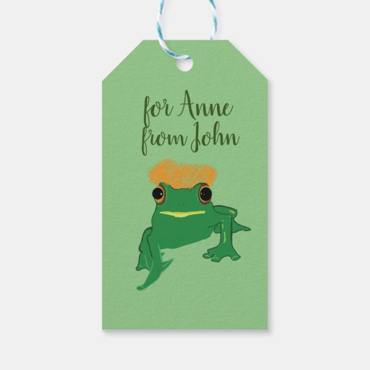 Frosch mit Haar Geschenkanhänger (Rückseite)