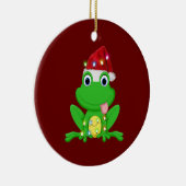 Frosch mit Hat Lights Weihnachten Keramik Ornament (Rechts)