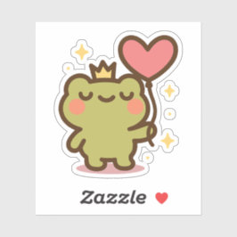 Frosch mit Heart Balloon Sticker