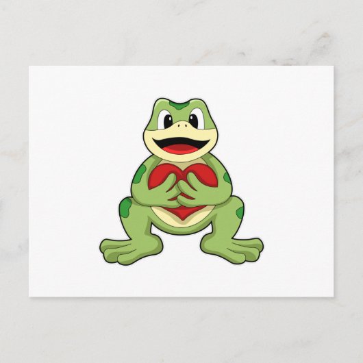 Frosch mit Herz Postkarte (Vorderseite)