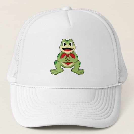 Frosch mit Herz Truckerkappe (Vorderseite)