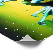 Frosch mit Hut im Regen Poster (Ecke)