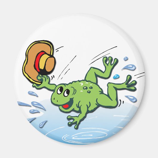 Frosch mit Hut Magnet (Vorne)