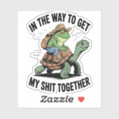 Frosch mit Hut Riding Turtle Aufkleber (Blatt)