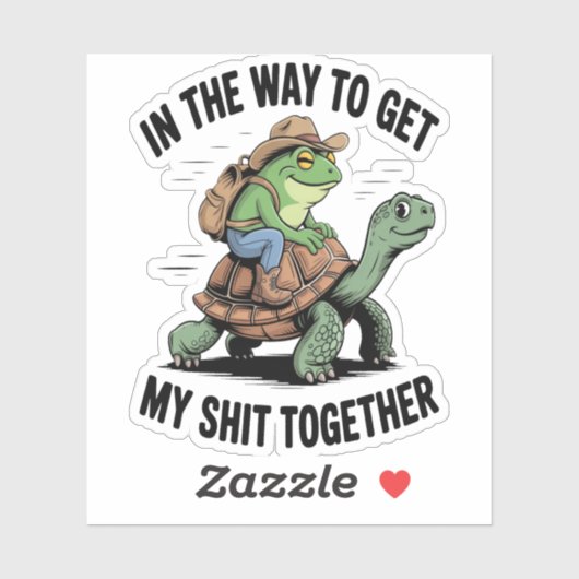 Frosch mit Hut Riding Turtle Aufkleber (Blatt)