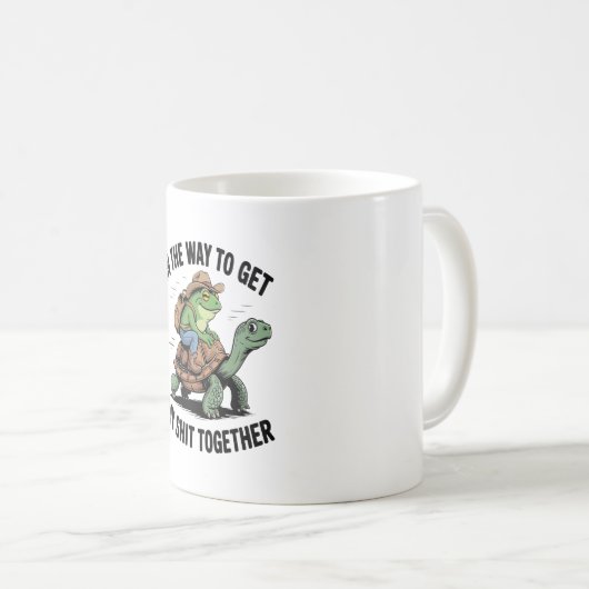 Frosch mit Hut Riding Turtle Kaffeetasse (VorderseiteRechts)