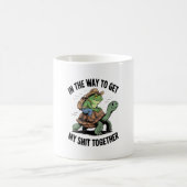 Frosch mit Hut Riding Turtle Kaffeetasse (Mittel)