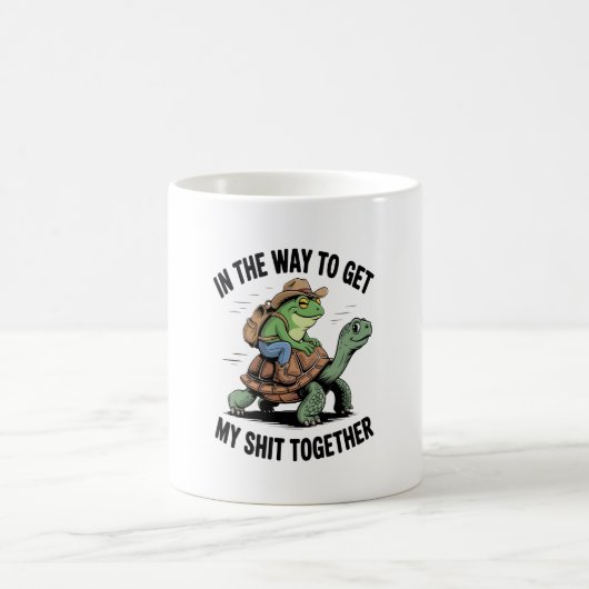 Frosch mit Hut Riding Turtle Kaffeetasse (Mittel)