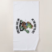 Frosch mit Hut Riding Turtle Strandtuch (Vorderseite)