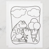 Frosch mit Icecream-Farbenbuchseite (Vorne/Hinten)