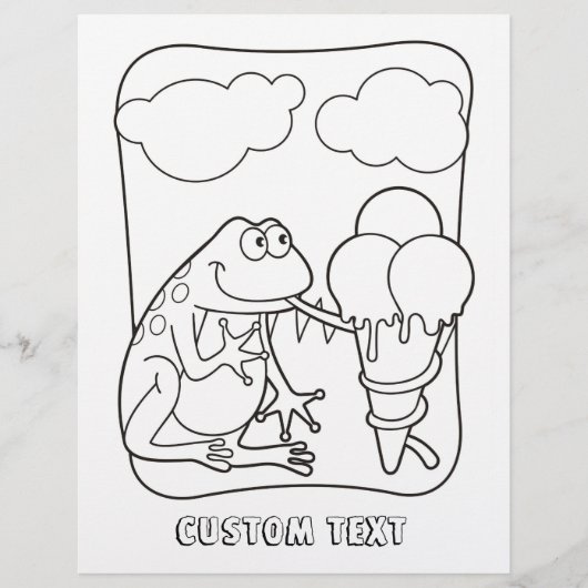 Frosch mit Icecream-Farbenbuchseite (Vorderseite)