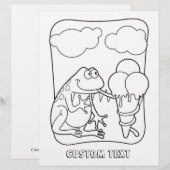 Frosch mit Icecream-Farbenbuchseite (Vorne/Hinten)