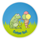 Frosch mit Icecream-Keramik Keramikknauf (Vorderseite)