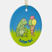 Frosch mit Icecream Keramik Ornament (Rechts)