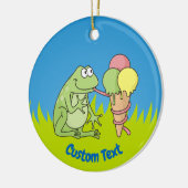 Frosch mit Icecream Keramik Ornament (Links)