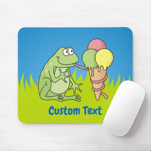 Frosch mit Icecream Mouse Pad Mousepad (Mit Mouse)