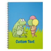 Frosch mit Icecream-Notebook Notizblock (Vorderseite)