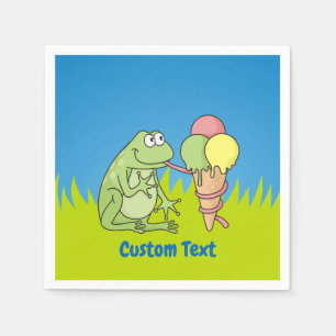 Frosch mit Icecream Paper Napkins Serviette