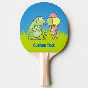 Frosch mit Icecream Ping Pong Paddle Tischtennis Schläger