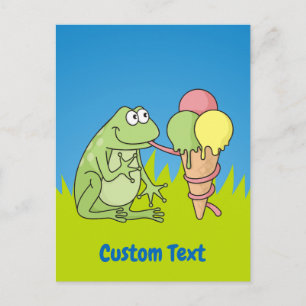 Frosch mit Icecream Postkarte