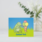 Frosch mit Icecream Postkarte (Stehend Vorderseite)