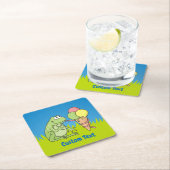 Frosch mit Icecream Square Paper Untersetzer (Vor Ort)