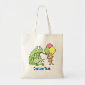 Frosch mit Icecream Tote Tag Tragetasche (Vorne)