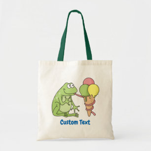 Frosch mit Icecream Tote Tag Tragetasche